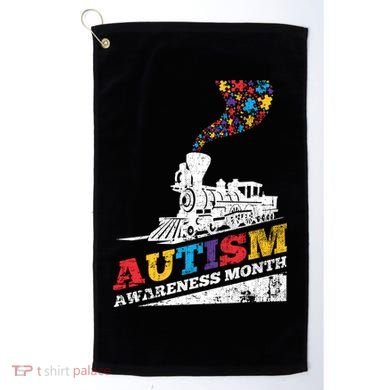 Autism Puzzle Train Toy Gift Support Autism Awareness Great Gift Golf Towel