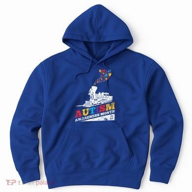 Autism Puzzle Train Toy Gift Support Autism Awareness Great Gift Hoodie