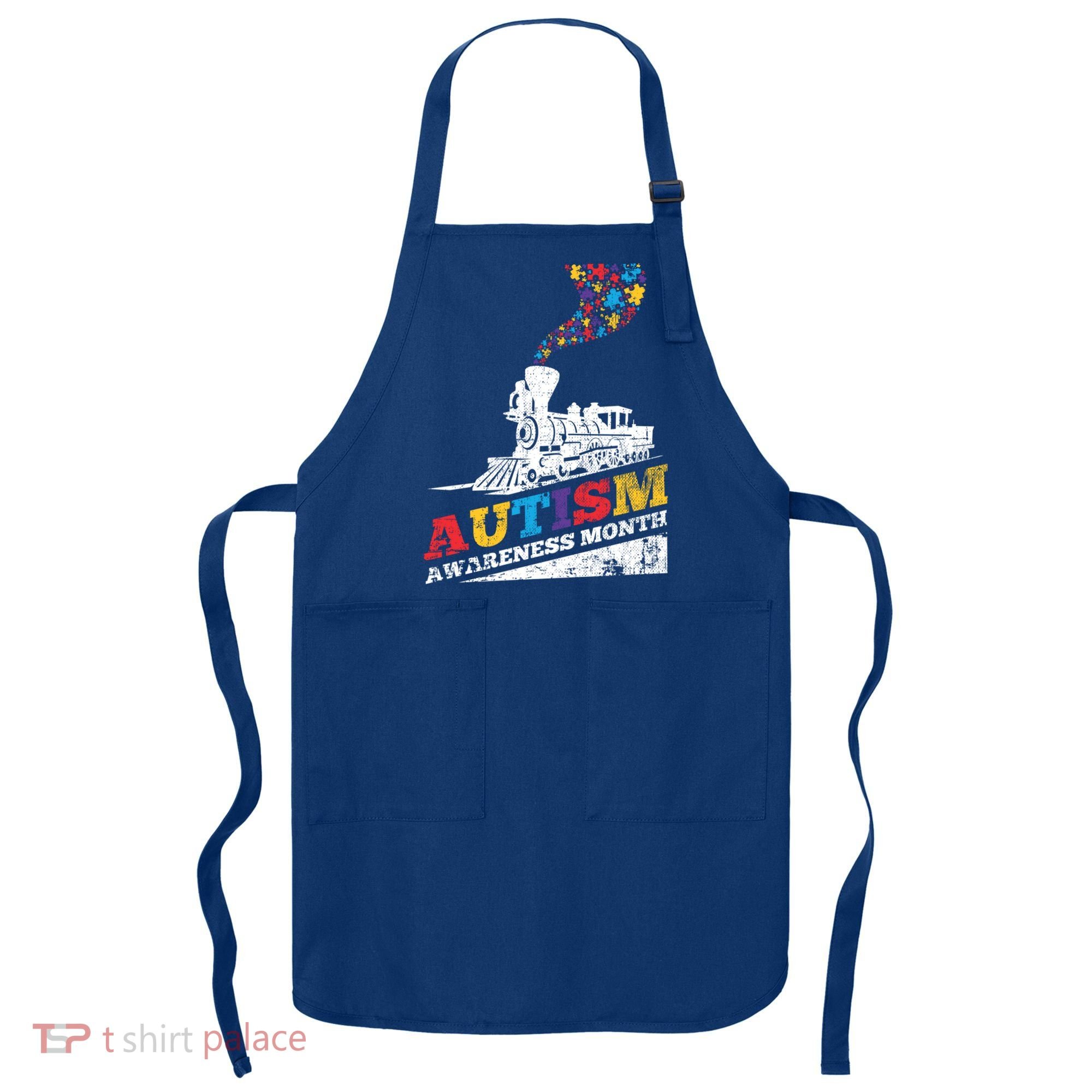 Autism Puzzle Train Toy Gift Support Autism Awareness Great Gift Apron