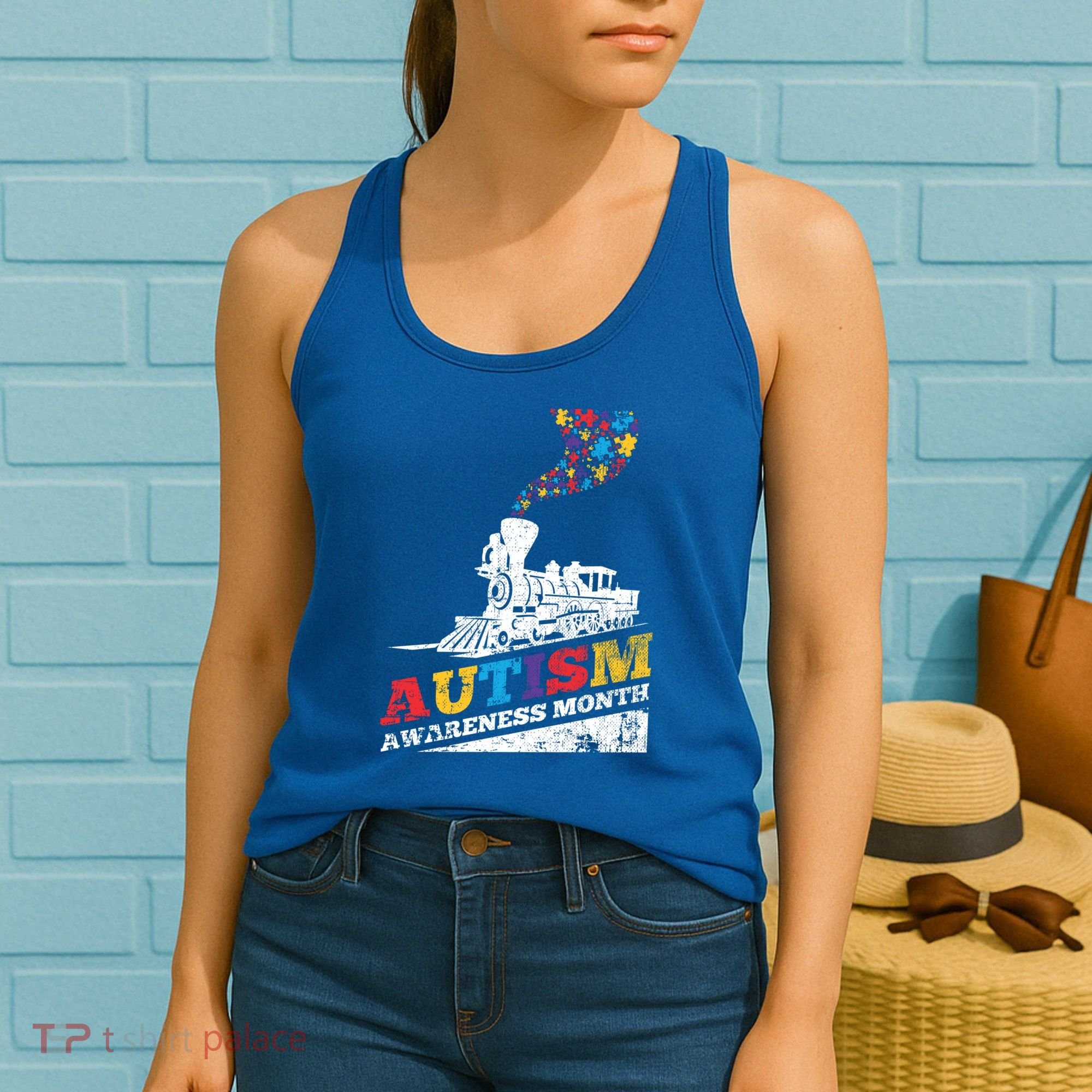 Autism Puzzle Train Toy Gift Support Autism Awareness Great Gift Women's Tank Top
