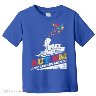 Autism Puzzle Train Toy Gift Support Autism Awareness Great Gift Toddler T-Shirt