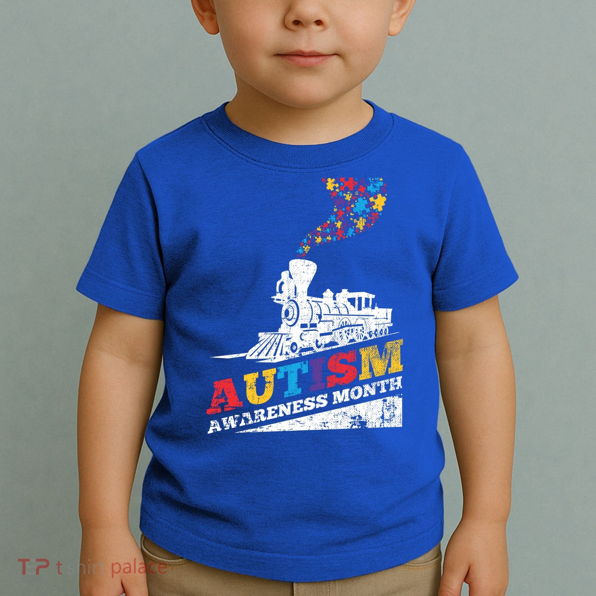 Autism Puzzle Train Toy Gift Support Autism Awareness Great Gift Toddler T-Shirt