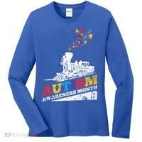 Autism Puzzle Train Toy Gift Support Autism Awareness Great Gift Women's Long Sleeve Shirt thumb 0