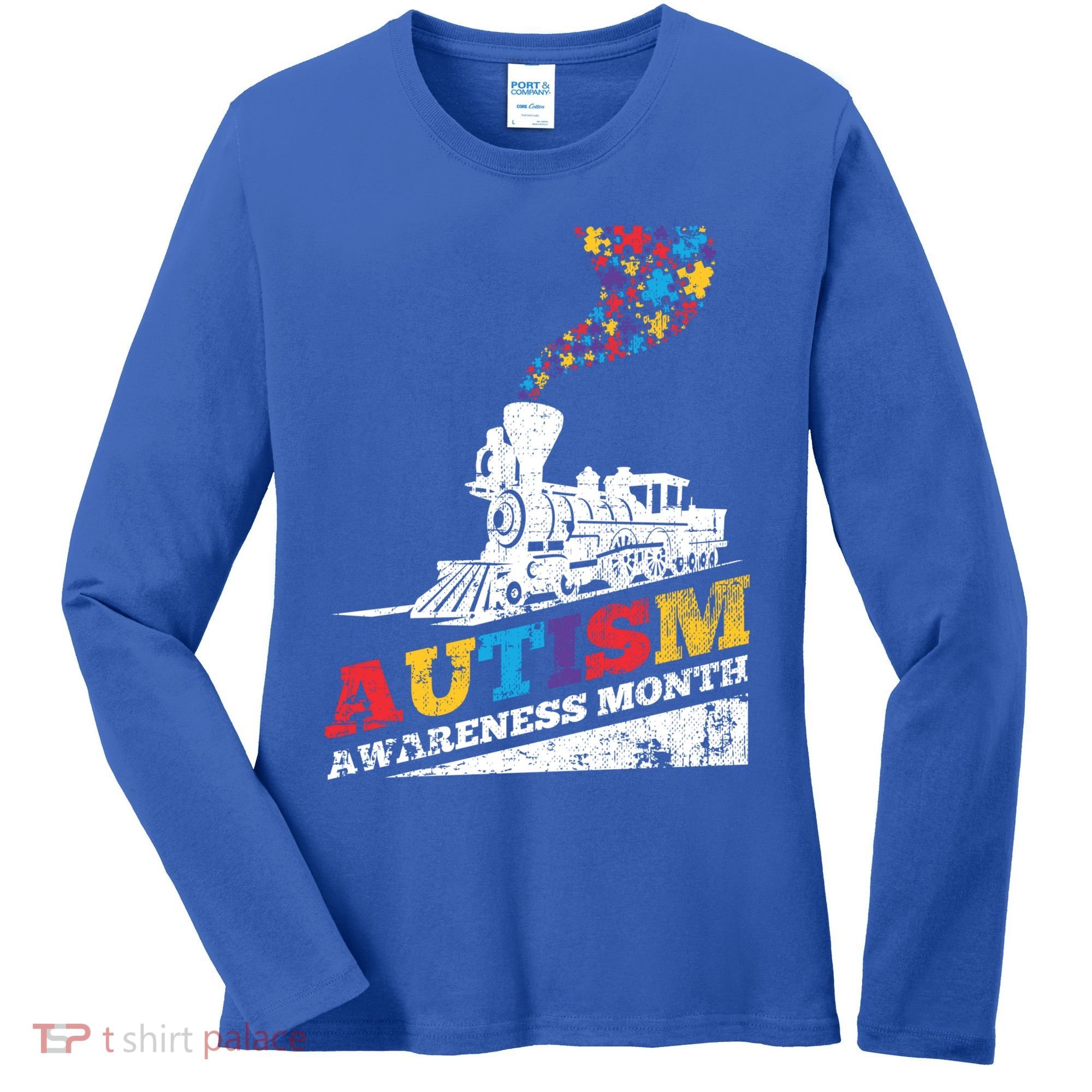 Autism Puzzle Train Toy Gift Support Autism Awareness Great Gift Women's Long Sleeve Shirt