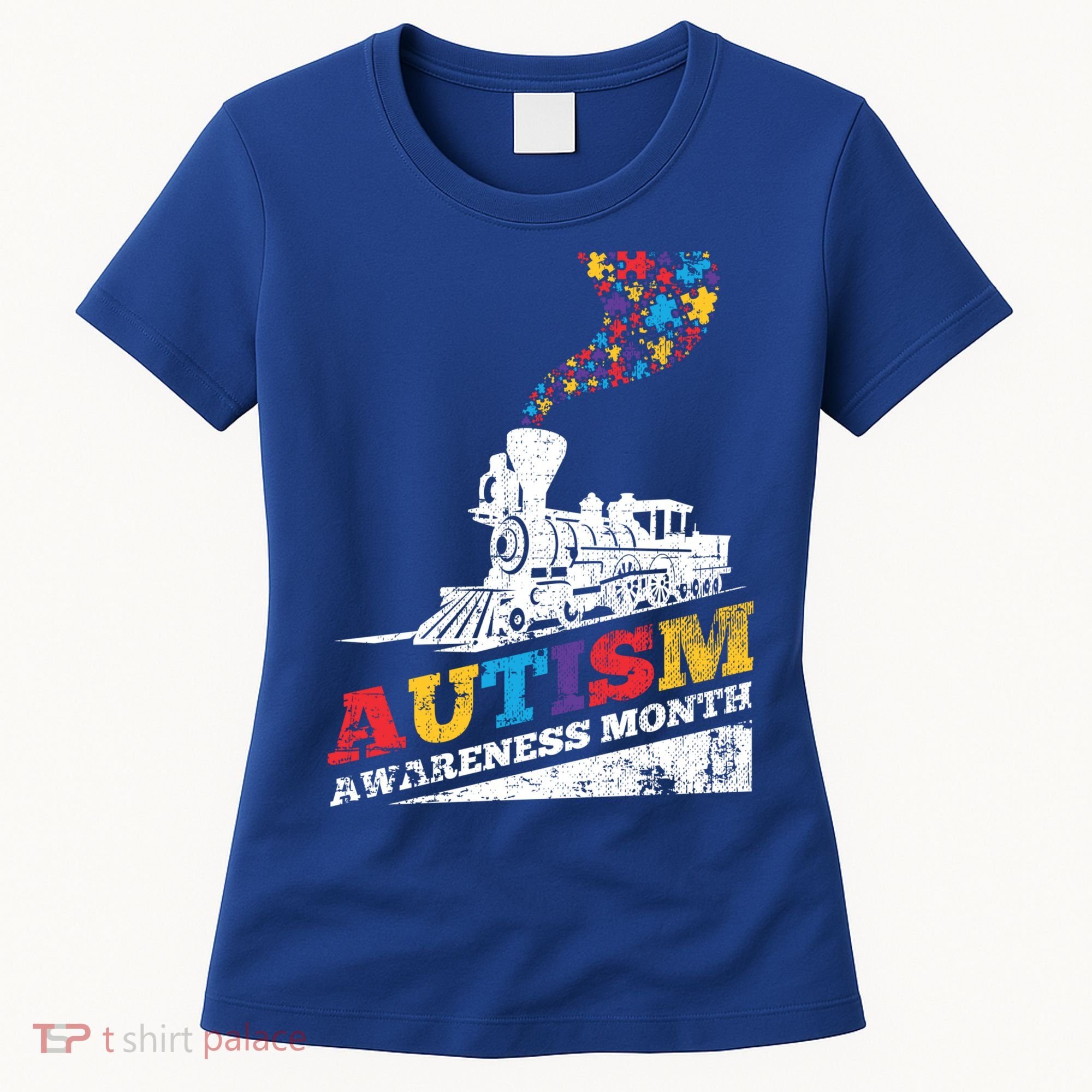 Autism Puzzle Train Toy Gift Support Autism Awareness Great Gift Women's T-Shirt