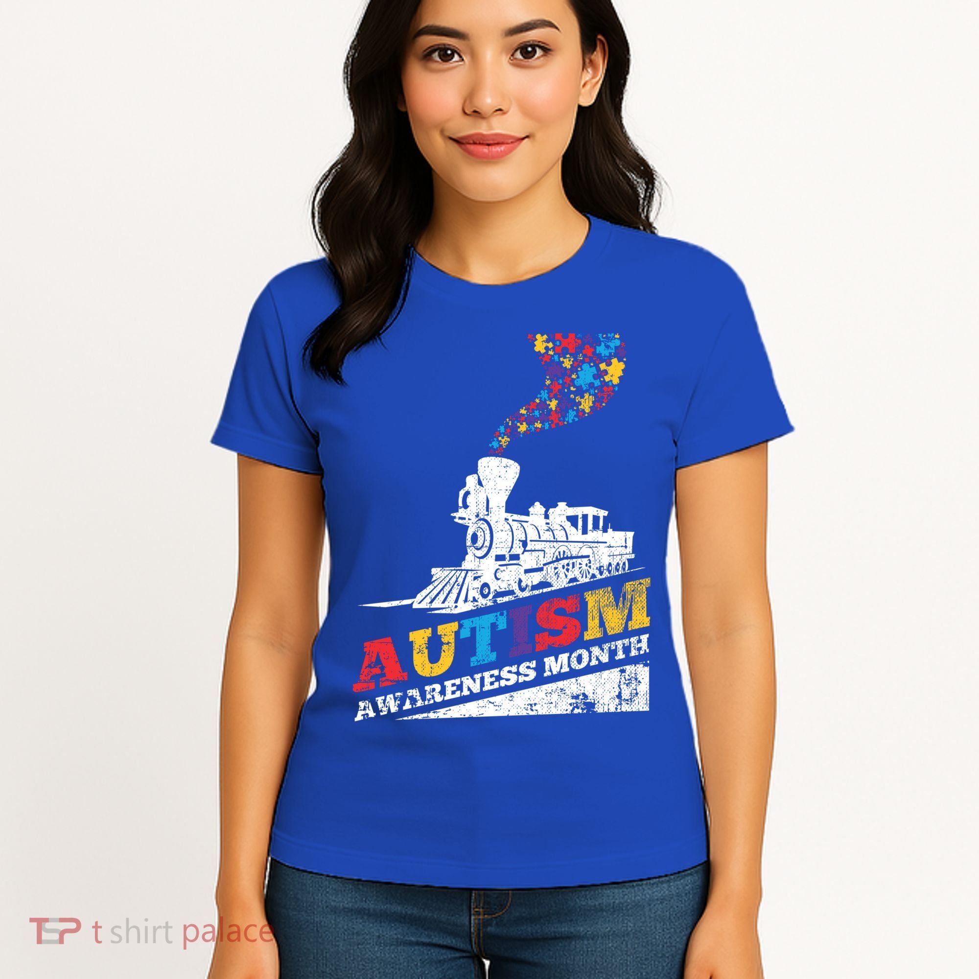 Autism Puzzle Train Toy Gift Support Autism Awareness Great Gift Women's T-Shirt
