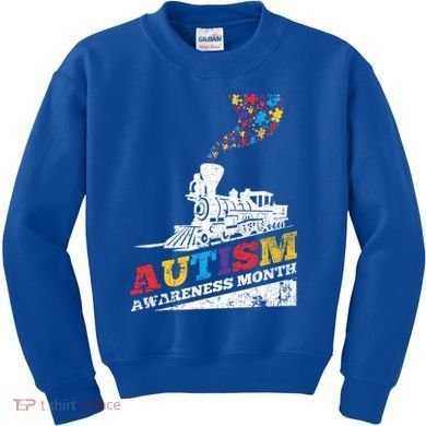 Autism Puzzle Train Toy Gift Support Autism Awareness Great Gift Kids Sweatshirt