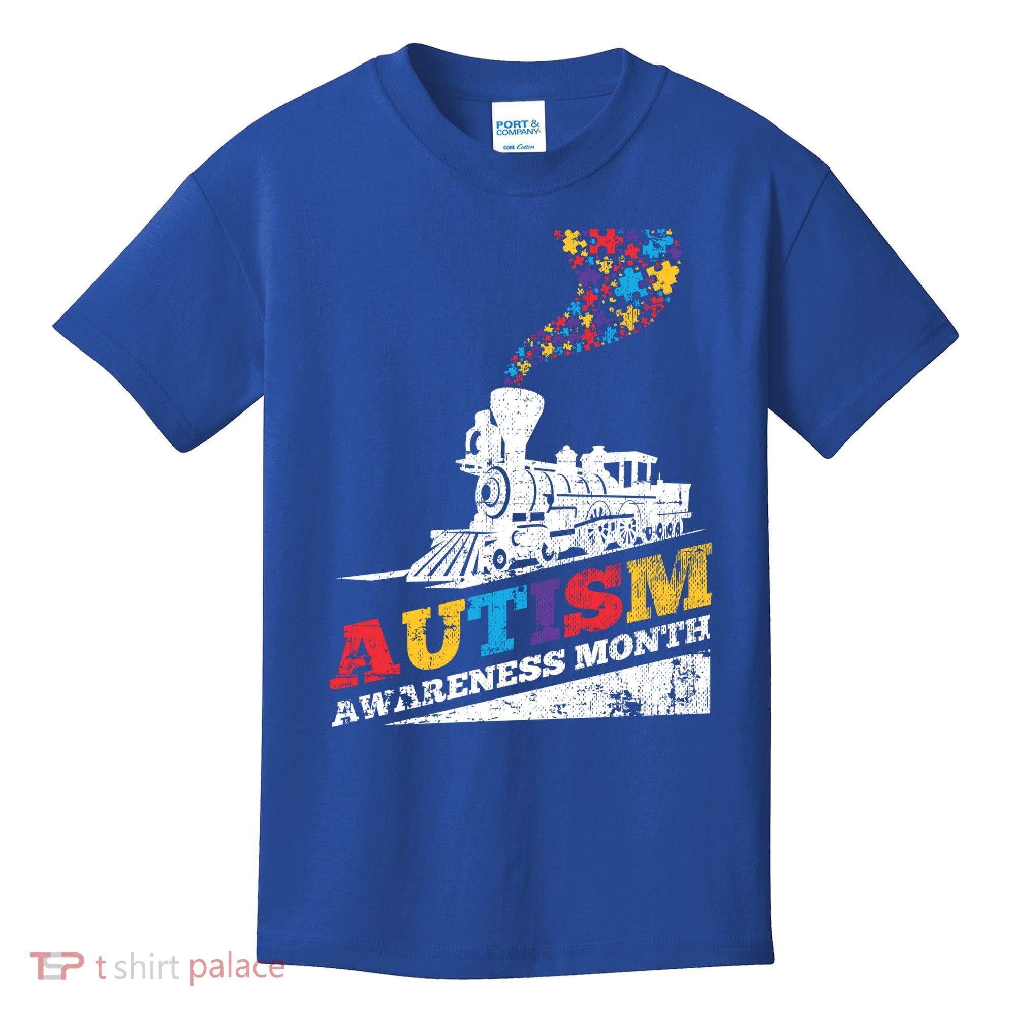 Autism Puzzle Train Toy Gift Support Autism Awareness Great Gift Kids T-Shirt