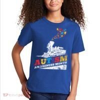 Autism Puzzle Train Toy Gift Support Autism Awareness Great Gift Kids T-Shirt thumb 2