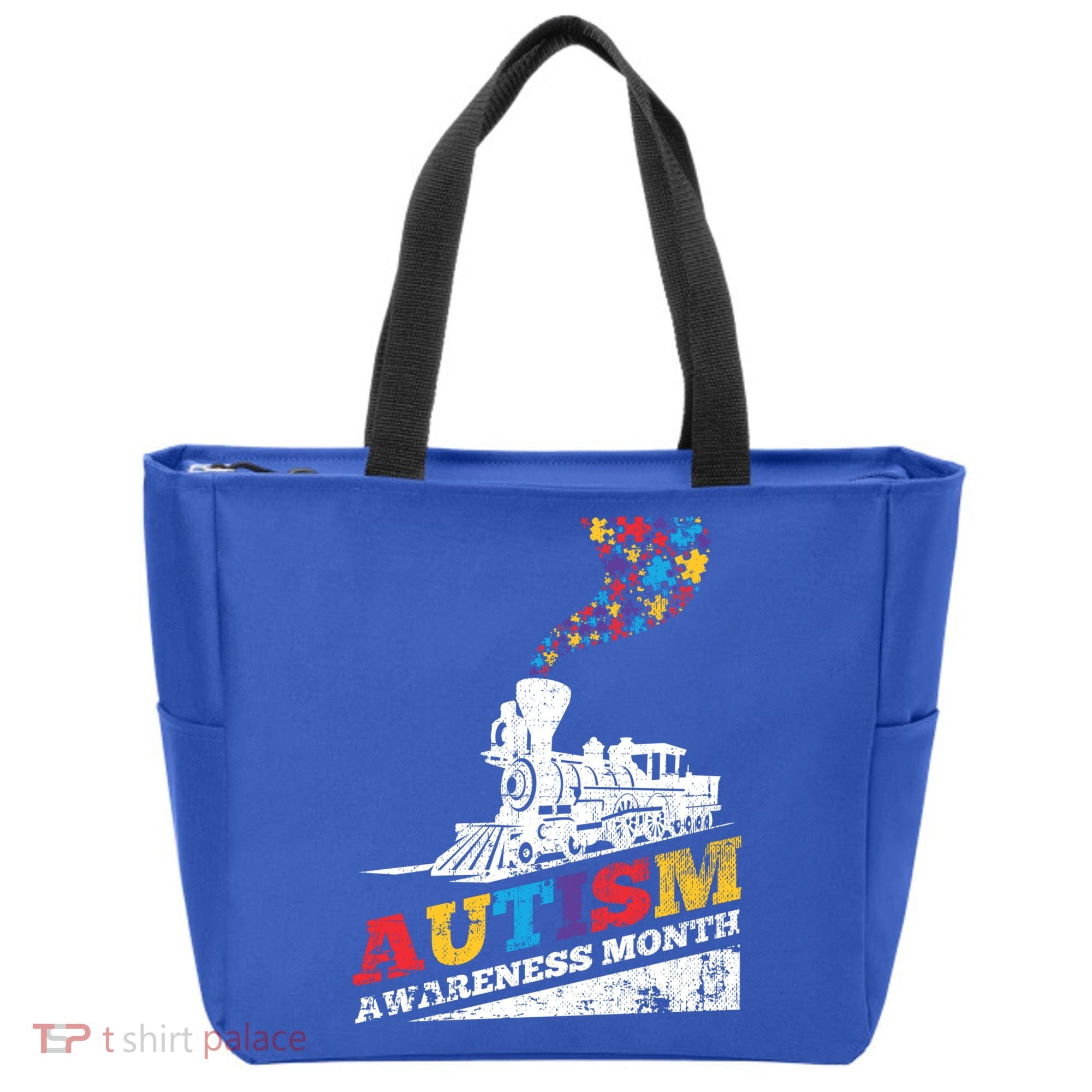 Autism Puzzle Train Toy Gift Support Autism Awareness Great Gift Tote Bag