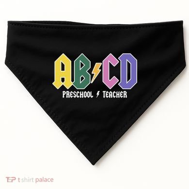 ABCD Preschool Teacher Rock And Roll USA-Made Doggie Bandana