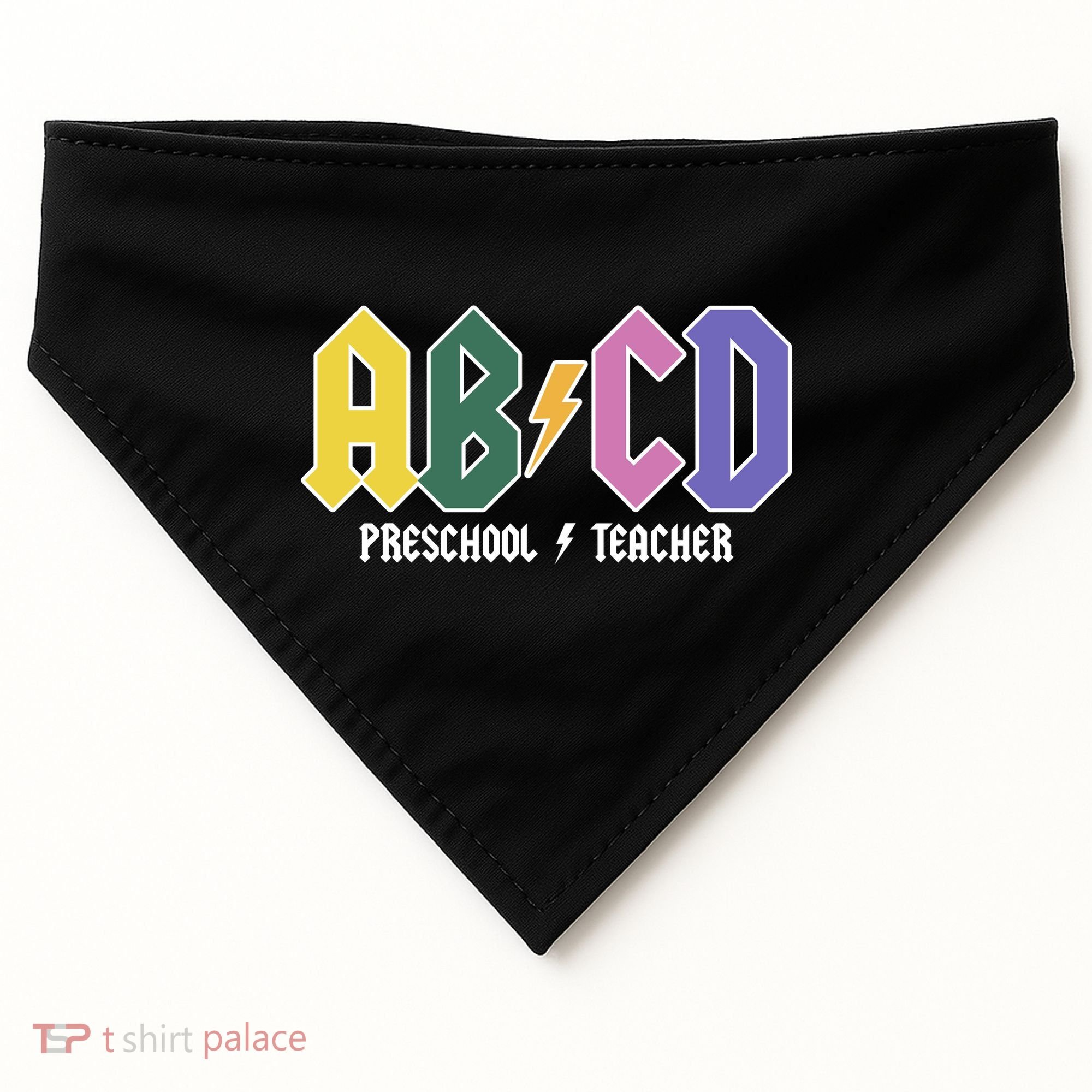 ABCD Preschool Teacher Rock And Roll USA-Made Doggie Bandana