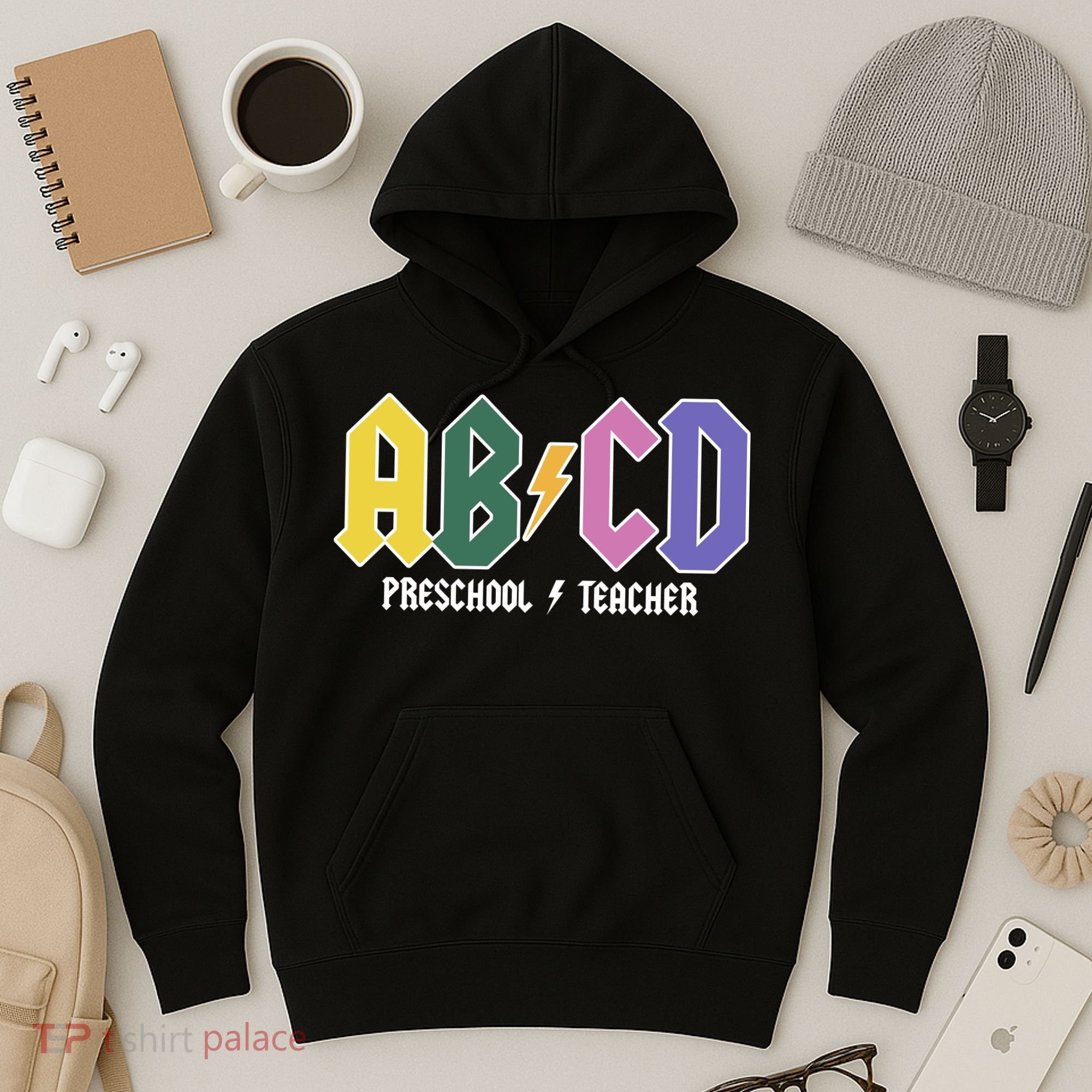 ABCD Preschool Teacher Rock And Roll Hoodie