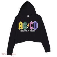 ABCD Preschool Teacher Rock And Roll Crop Fleece Hoodie thumb 0