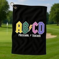 ABCD Preschool Teacher Rock And Roll Golf Towel thumb 1