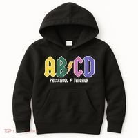 ABCD Preschool Teacher Rock And Roll Kids Hoodie thumb 0