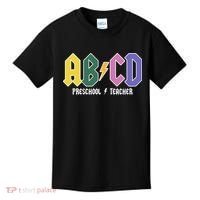 ABCD Preschool Teacher Rock And Roll Kids T-Shirt thumb 0