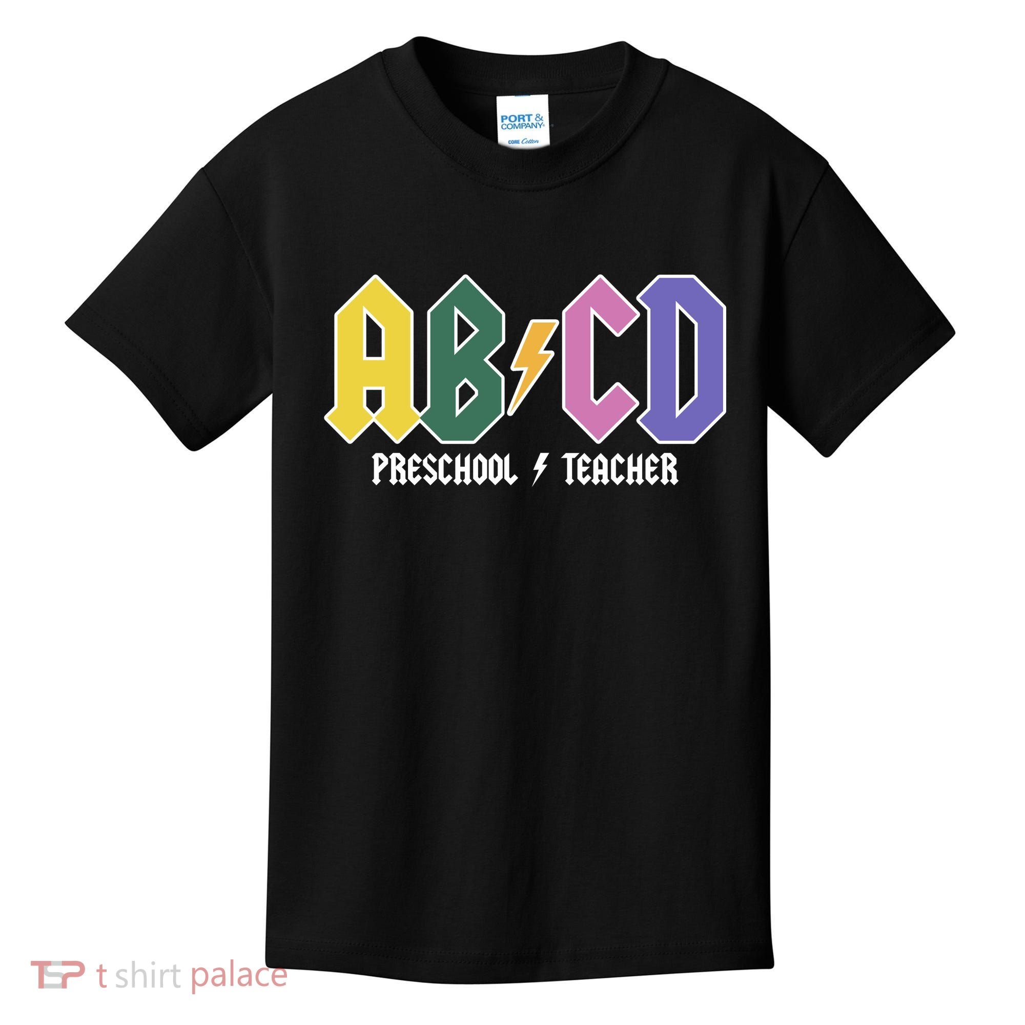 ABCD Preschool Teacher Rock And Roll Kids T-Shirt