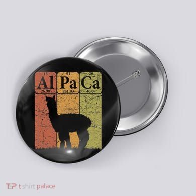 Alpaca Periodic Table Elements Llama Alpaca Vintage Button
