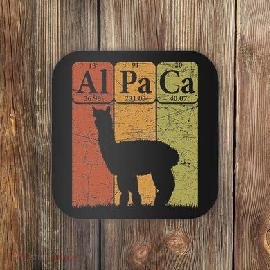 Alpaca Periodic Table Elements Llama Alpaca Vintage Coaster