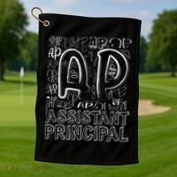Assistant Principal Teacher Appreciation Week Cute Last Day Of School Black Golf Towel thumb 1