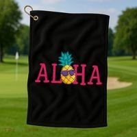 Aloha Pineapple Tropical Cute Golf Towel thumb 1