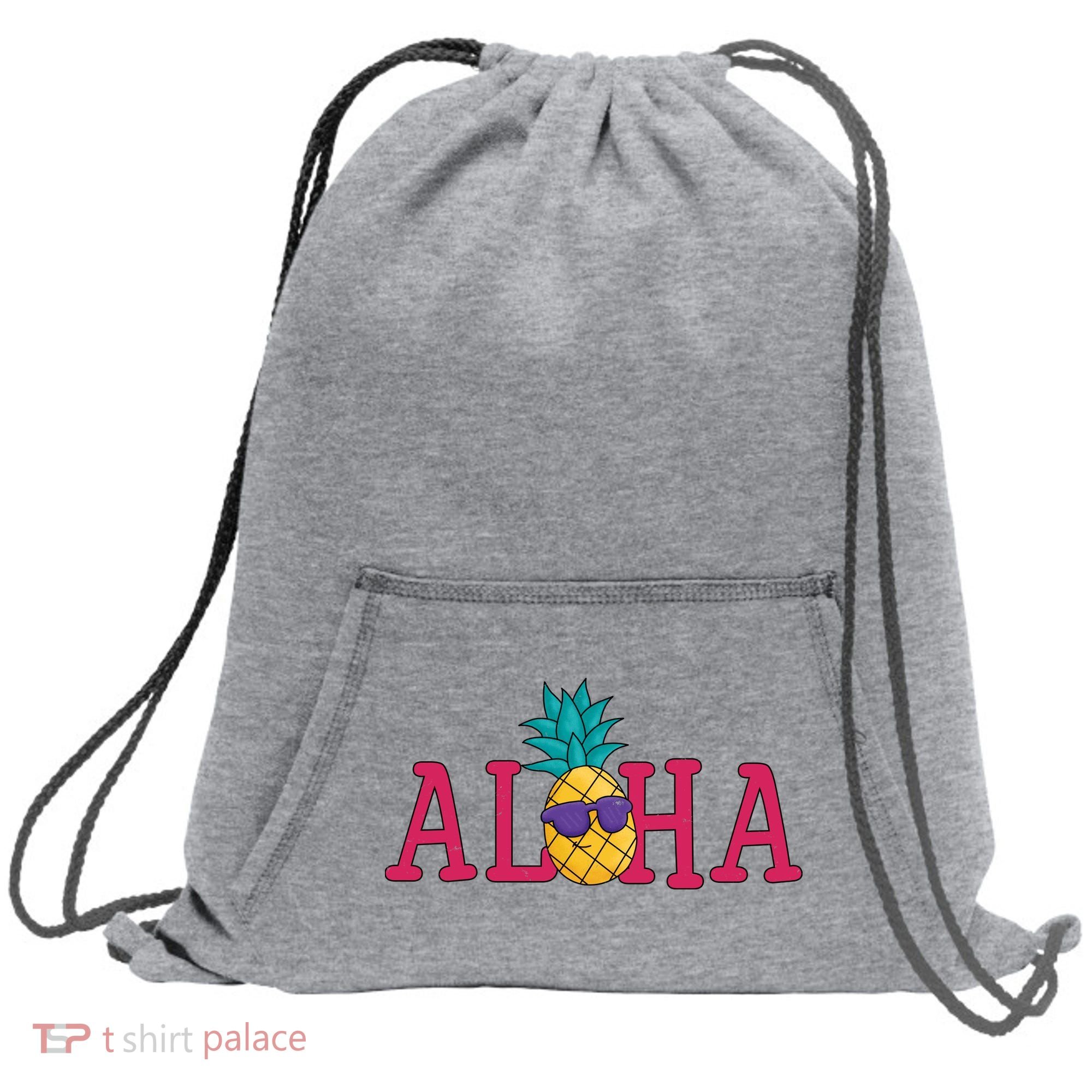 Aloha Pineapple Tropical Cute Sweatshirt Cinch Pack Bag
