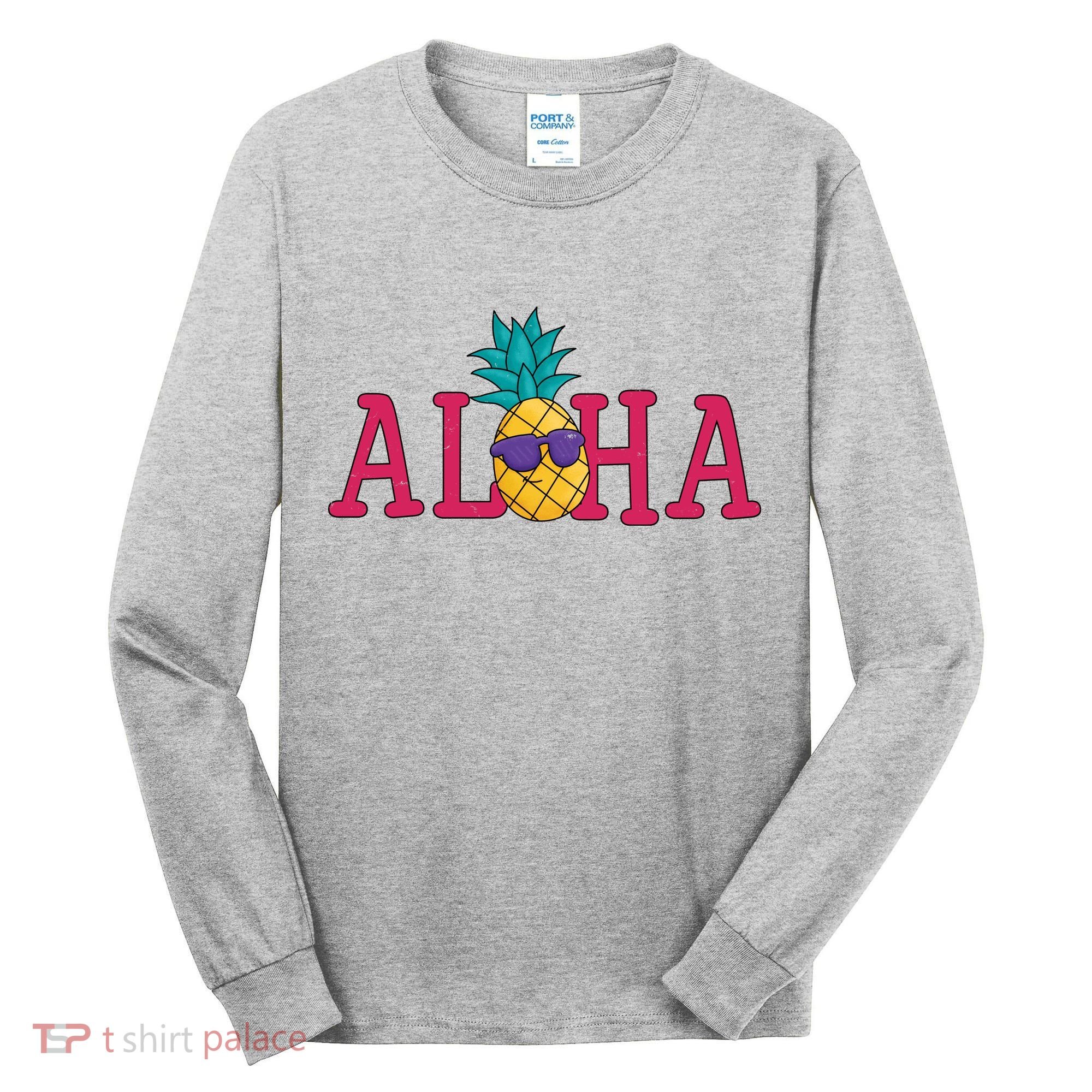 Aloha Pineapple Tropical Cute Tall Long Sleeve Shirt