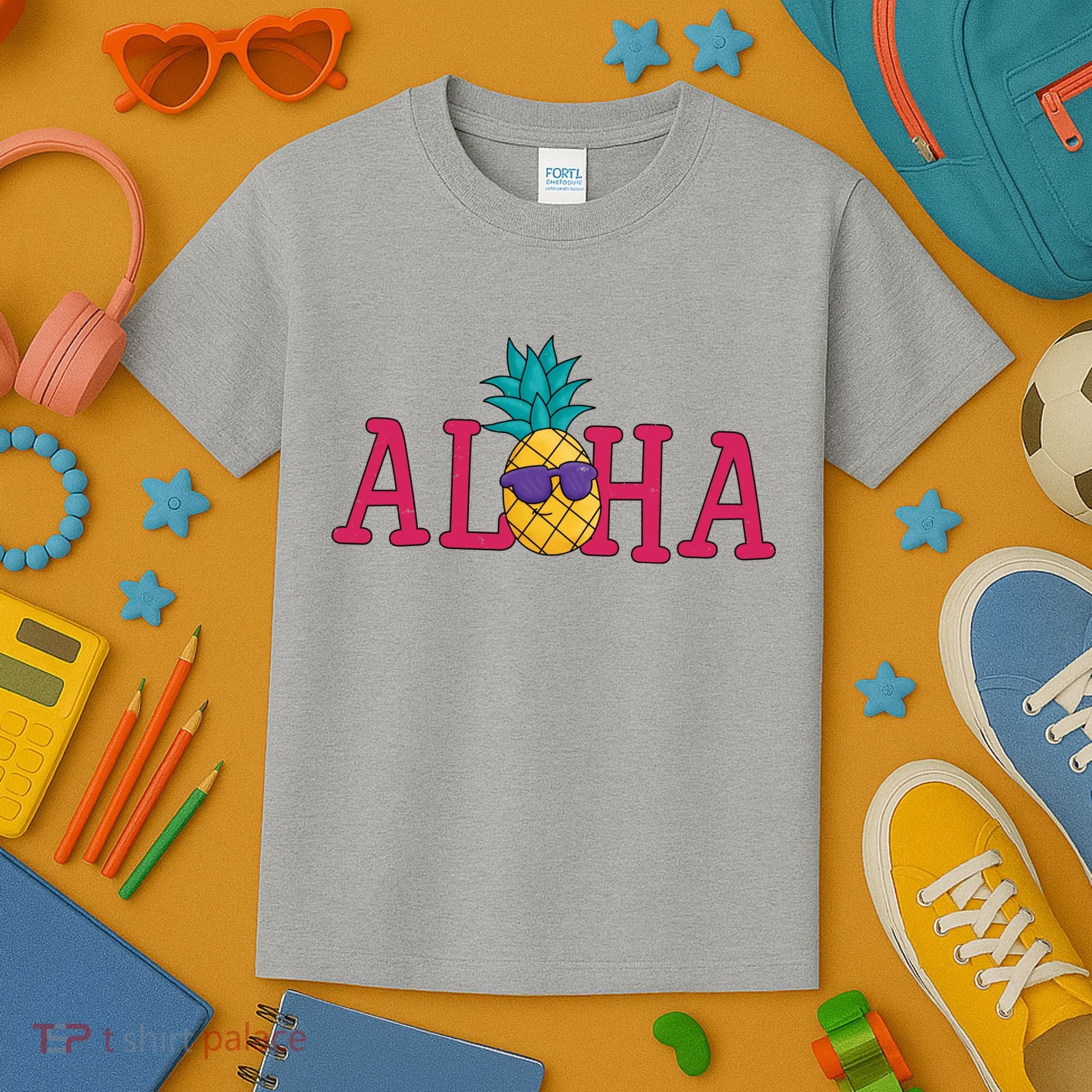Aloha Pineapple Tropical Cute Kids T-Shirt