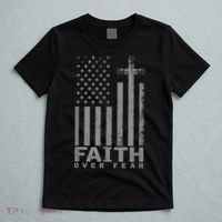 America Pride US Flag Faith Over Fear Prayer T-Shirt thumb 5