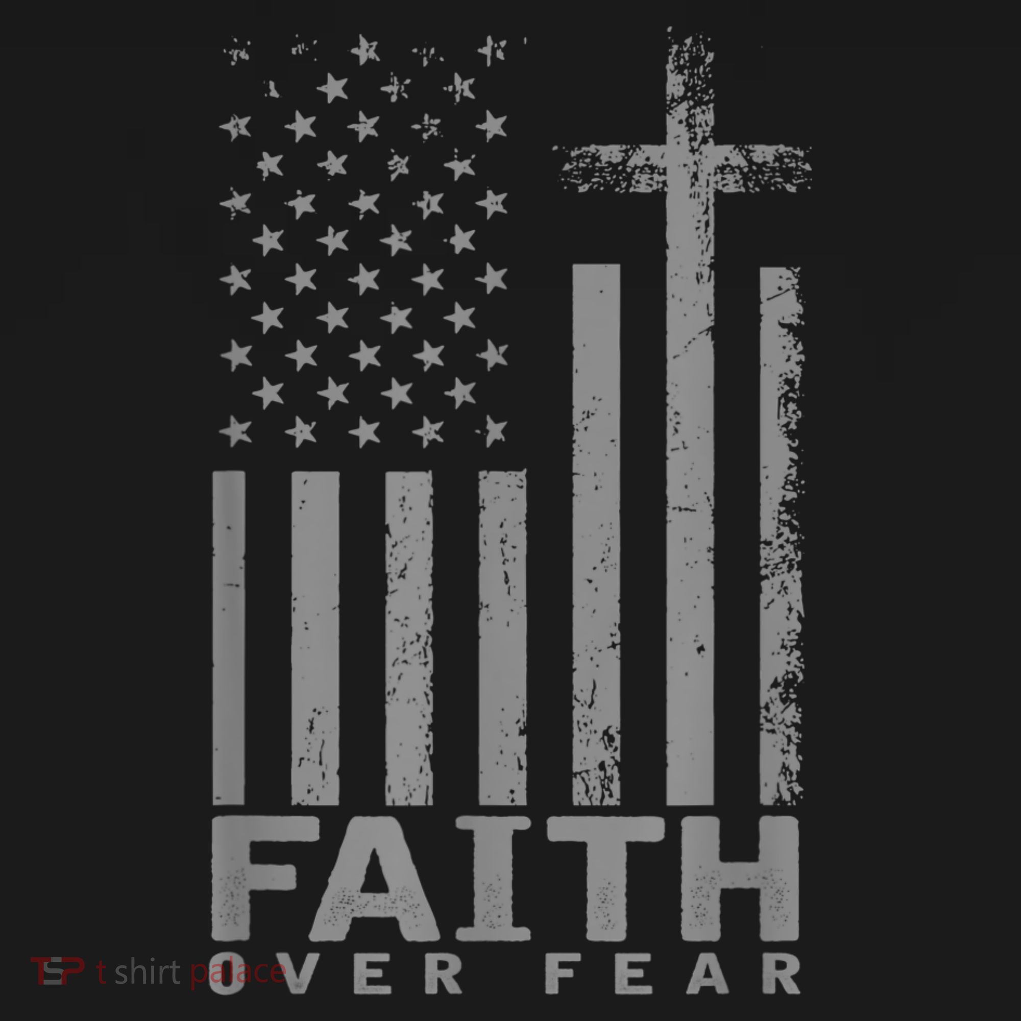 America Pride US Flag Faith Over Fear Prayer Ornament