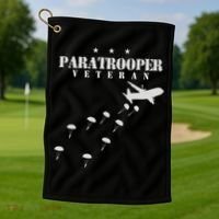 Airborne Paratrooper Veteran Infantry Division Golf Towel thumb 1