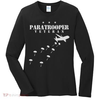 Airborne Paratrooper Veteran Infantry Division Women's Long Sleeve Shirt