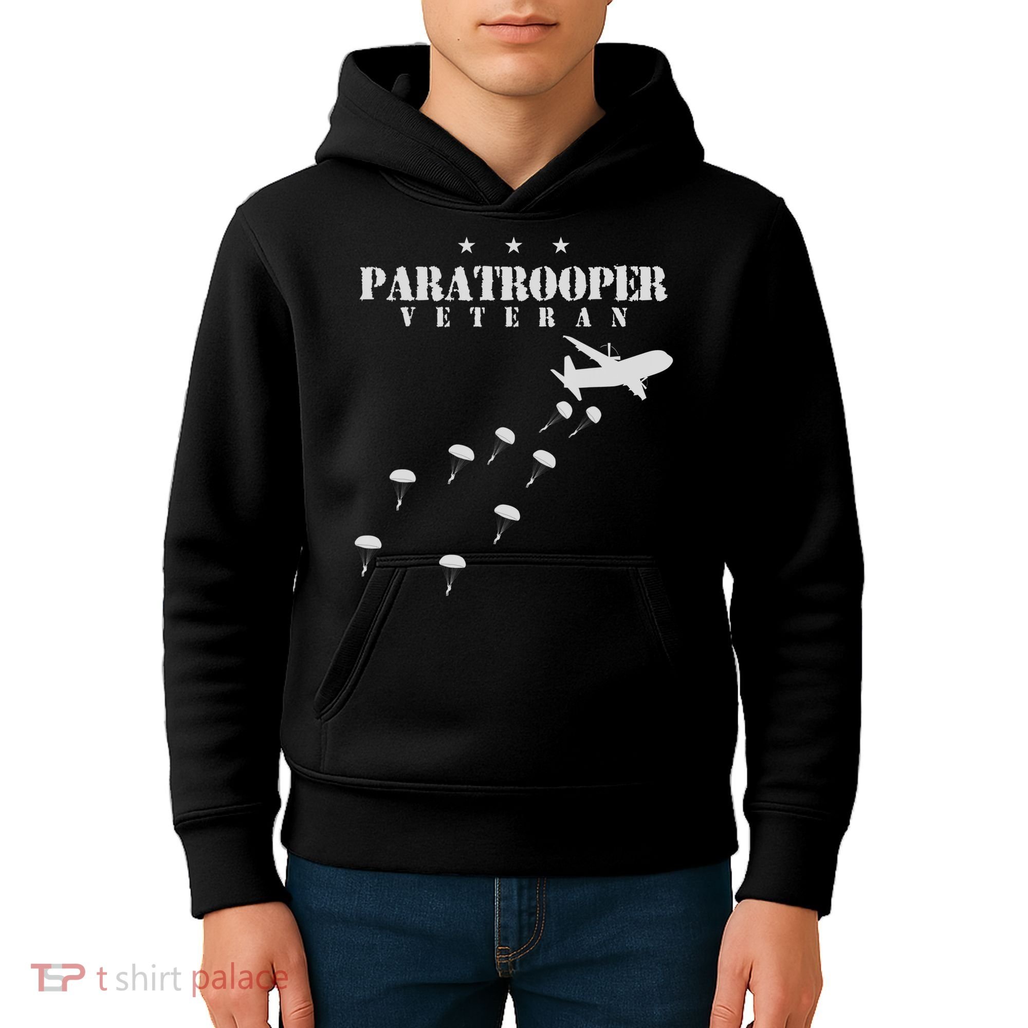 Airborne Paratrooper Veteran Infantry Division Kids Hoodie