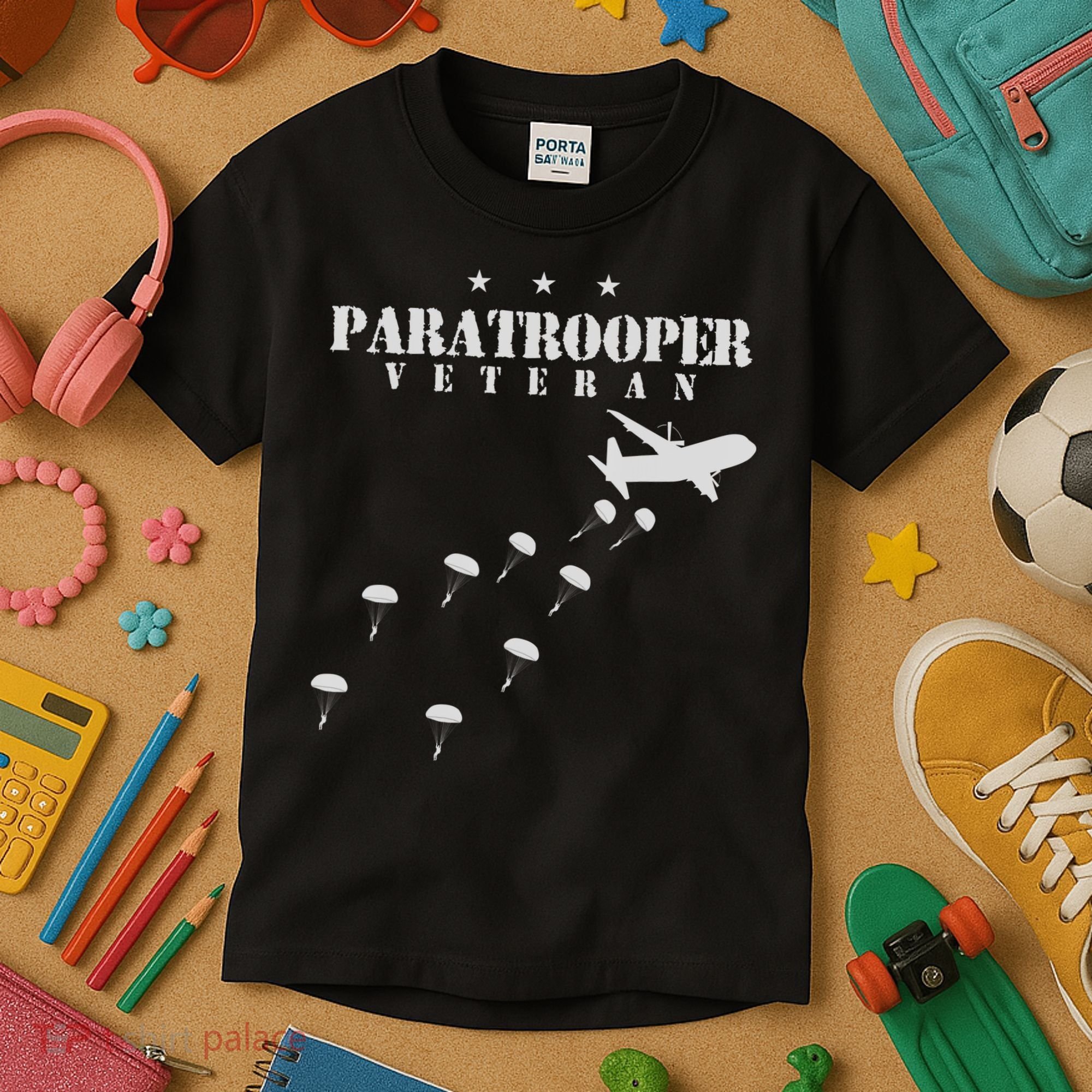 Airborne Paratrooper Veteran Infantry Division Kids T-Shirt