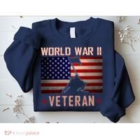 American Patriot WWII Veteran Military World War 2 Veteran Sweatshirt thumb 2