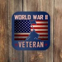 American Patriot WWII Veteran Military World War 2 Veteran Coaster thumb 0