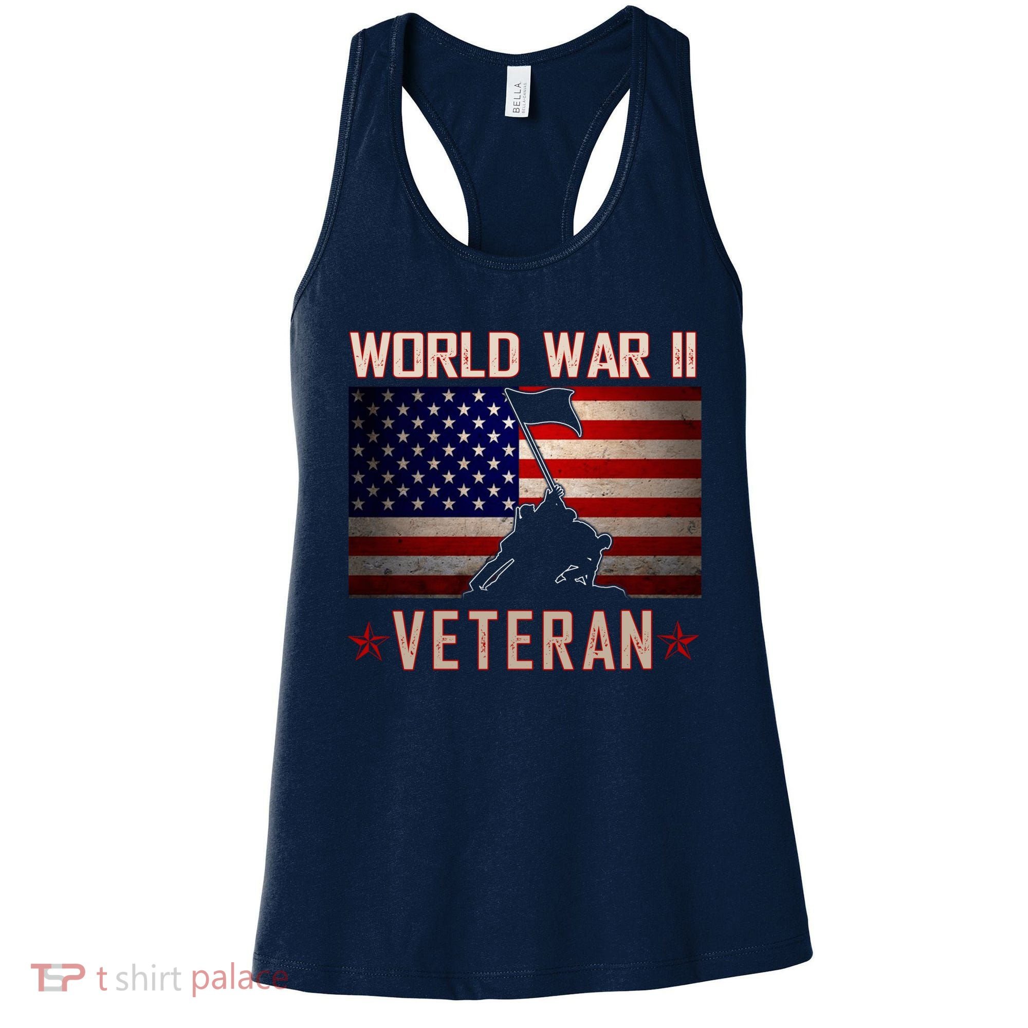 American Patriot WWII Veteran Military World War 2 Veteran Women's Tank Top