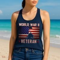 American Patriot WWII Veteran Military World War 2 Veteran Women's Tank Top thumb 2