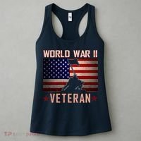 American Patriot WWII Veteran Military World War 2 Veteran Women's Tank Top thumb 3