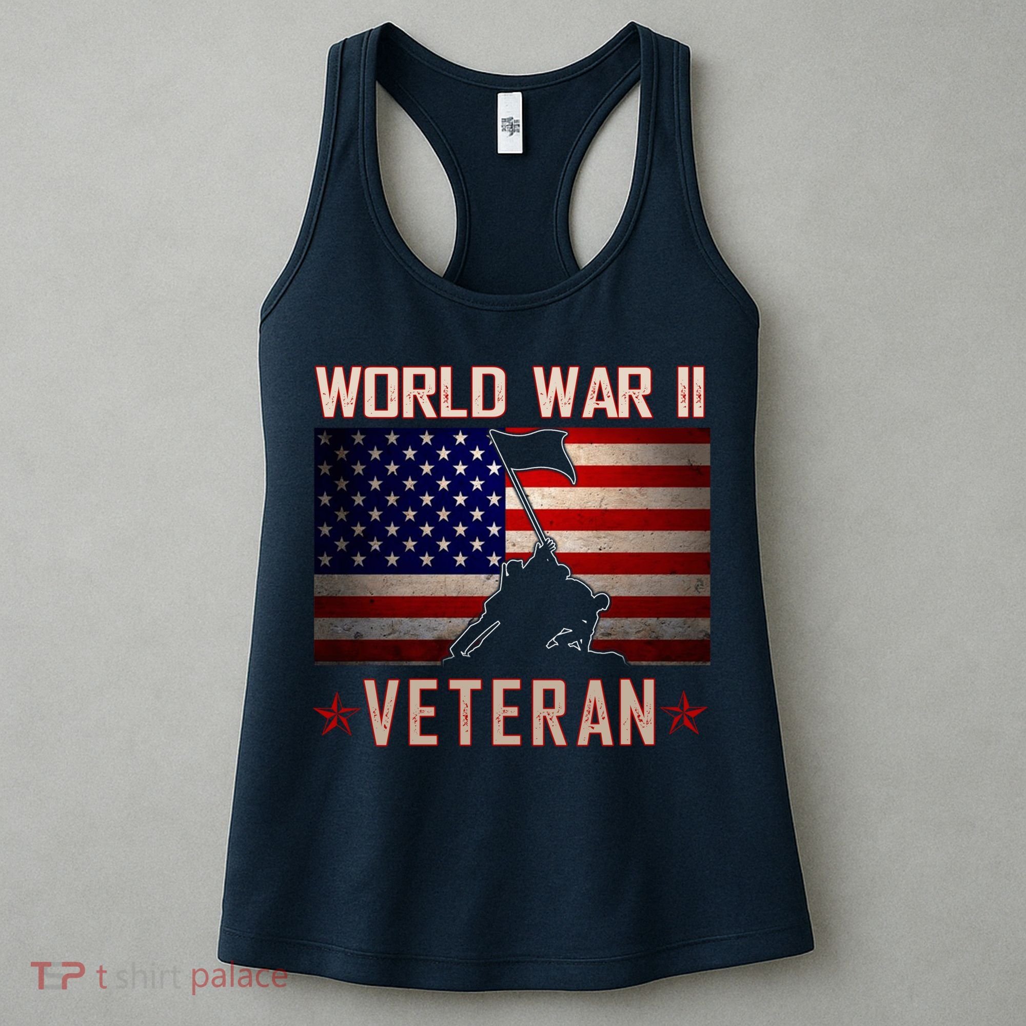 American Patriot WWII Veteran Military World War 2 Veteran Women's Tank Top