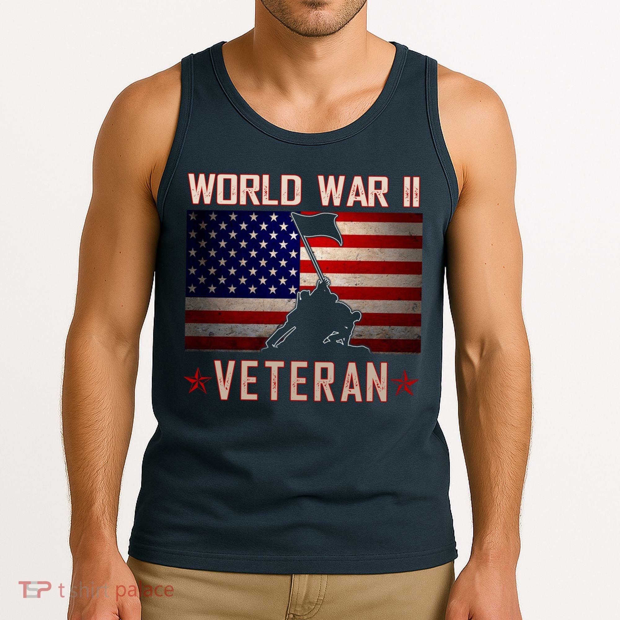 American Patriot WWII Veteran Military World War 2 Veteran Tank Top