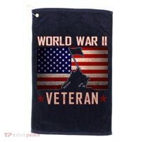 American Patriot WWII Veteran Military World War 2 Veteran Golf Towel thumb 0