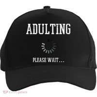 Adulting Please Wait Funny Saying 18th Birthday Five-Panel Snapback Cap thumb 0