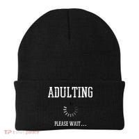 Adulting Please Wait Funny Saying 18th Birthday Beanie thumb 0