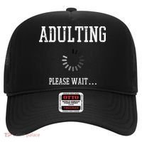 Adulting Please Wait Funny Saying 18th Birthday Hat thumb 0