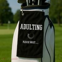 Adulting Please Wait Funny Saying 18th Birthday Golf Towel thumb 2
