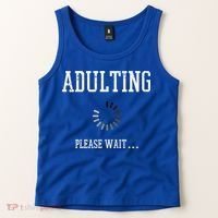 Adulting Please Wait Funny Saying 18th Birthday Tank Top thumb 2