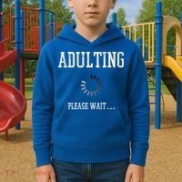 Adulting Please Wait Funny Saying 18th Birthday Kids Hoodie thumb 2