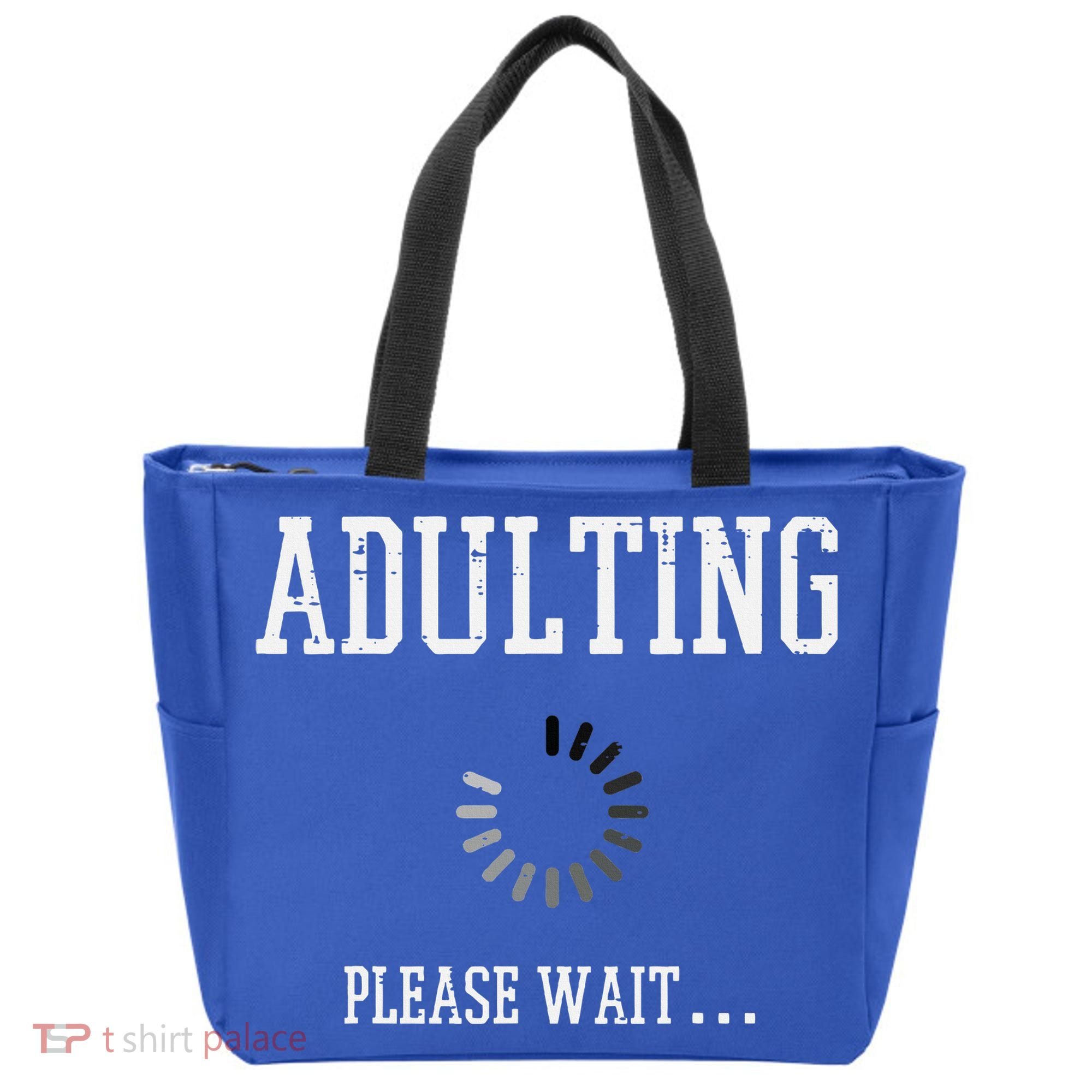 Adulting Please Wait Funny Saying 18th Birthday Tote Bag
